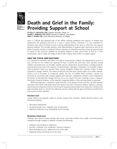 Death and Grief in the Family: Providing Support at School