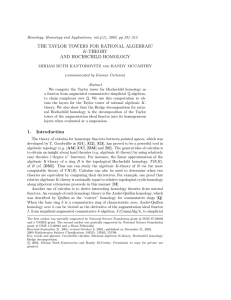 THE TAYLOR TOWERS FOR RATIONAL ALGEBRAIC AND HOCHSCHILD HOMOLOGY K