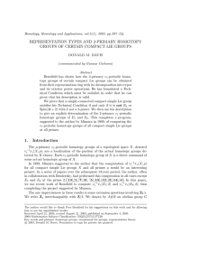 REPRESENTATION TYPES AND 2-PRIMARY HOMOTOPY GROUPS OF CERTAIN COMPACT LIE GROUPS