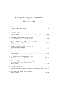 Homology, Homotopy and Applications Volume 5(2), 2003