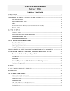 Graduate Student Handbook February 2016 TABLE OF CONTENTS