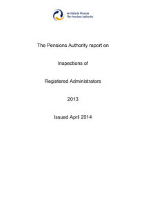 The Pensions Authority report on Inspections of Registered Administrators