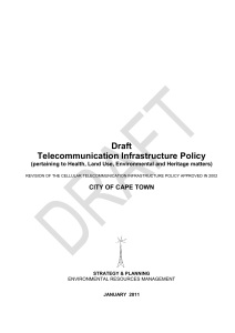 Draft Telecommunication Infrastructure Policy CITY OF CAPE TOWN