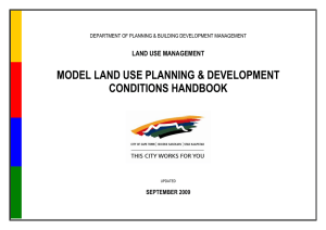 MODEL LAND USE PLANNING &amp; DEVELOPMENT CONDITIONS HANDBOOK LAND USE MANAGEMENT SEPTEMBER 2009