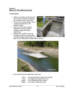 Weirs for Flow Measurement