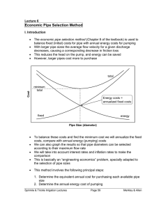 Econom ic Pipe Selection Method