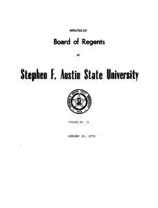 Stephen F.  Austin State University Board of Regents MINUTES OF of