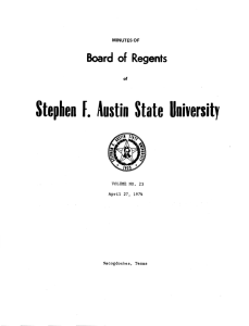 Stephen F.  Austin State University Board of Regents MINUTES OF of