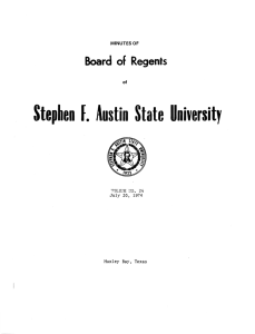 Stephen f.  Austin State University Board of Regents MINUTES OF of