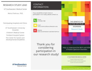 CONTACT INFORMATION: RESEARCH STUDY LEAD AUTISM SPECTRUM
