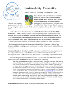Sustainability  Committee  Report to Faculty Assembly, December 12, 2008