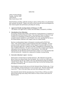 MINUTES  Library Faculty Meeting Tuesday, April 20, 2004