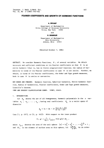 COEFFICIENTS FOURIER AND GROWTH OF HARMONIC FUNCTIONS