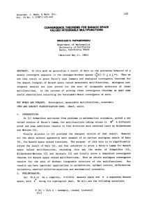 CONVERGENCE MULTIFUNCTIONS THEOREMS FOR BANACH SPACE VALUED INTEGRABLE