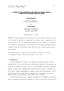 THE DIFFERENTIAL SIMPLIFIED STUDIES ON OF ENZYME KINETICS.