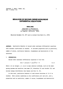 BEHAVIOR SECOND ORDER DIFFERENTIAL OF