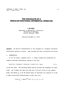 THE CONJUGATE A SINGULAR FUNCTIONAL DIFFERENTIAL OPERATOR OF