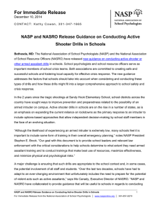 For Immediate Release NASP and NASRO Release Guidance on Conducting Active