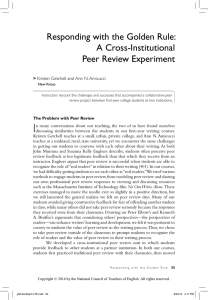 Responding with the Golden Rule: A Cross-Institutional Peer Review Experiment &gt;