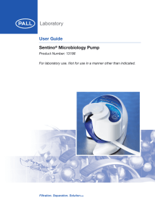 User Guide Sentino Microbiology Pump Product Number: 13186