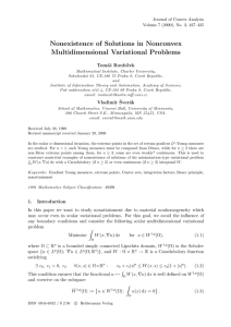 Nonexistence of Solutions in Nonconvex Multidimensional Variational Problems Tom´ aˇ