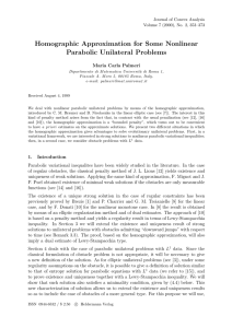 Homographic Approximation for Some Nonlinear Parabolic Unilateral Problems Maria Carla Palmeri