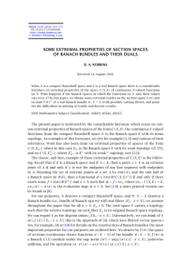 SOME EXTREMAL PROPERTIES OF SECTION SPACES D. A. ROBBINS