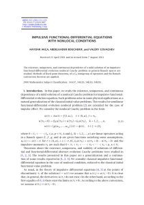 IMPULSIVE FUNCTIONAL-DIFFERENTIAL EQUATIONS WITH NONLOCAL CONDITIONS