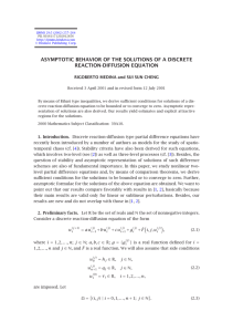 ASYMPTOTIC BEHAVIOR OF THE SOLUTIONS OF A DISCRETE REACTION-DIFFUSION EQUATION