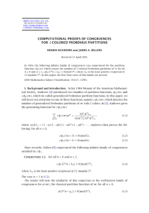 COMPUTATIONAL PROOFS OF CONGRUENCES FOR DENNIS EICHHORN and JAMES A. SELLERS