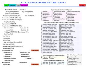 CITY OF NACOGDOCHES HISTORIC SURVEY