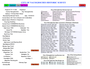 CITY OF NACOGDOCHES HISTORIC SURVEY