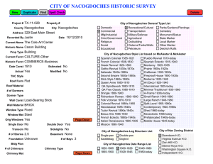 CITY OF NACOGDOCHES HISTORIC SURVEY