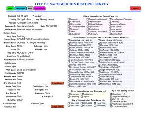 CITY OF NACOGDOCHES HISTORIC SURVEY