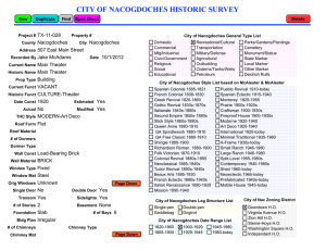 CITY OF NACOGDOCHES HISTORIC SURVEY