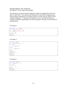 PROGRAMMING THE COMPUTER By Gilberto E. Urroz, August 2004 (update)  Visual