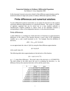 Numerical Solution to Ordinary Differential Equations