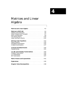 4 Matrices and Linear Algebra