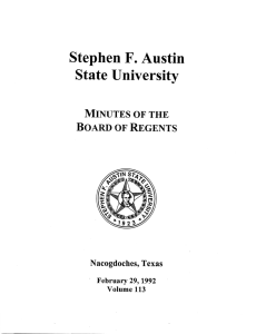 Stephen F. Austin State University Board of Regents Minutes of the