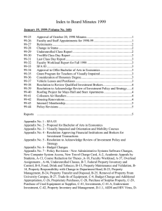 Index to Board Minutes 1999