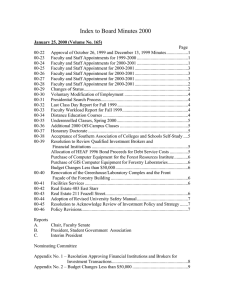 Index to Board Minutes 2000