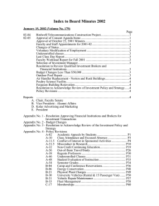 Index to Board Minutes 2002