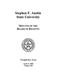 State University Stephen F. Austin Board of Regents Minutes of the