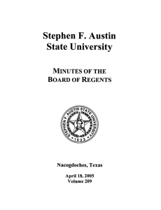 State University Stephen F. Austin Minutes of the Board of Regents