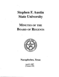 State University Board of Regents Stephen F. Austin Minutes of the