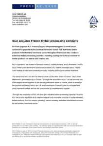 SCA acquires French timber-processing company  P R E S S
