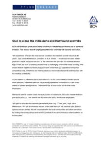 SCA to close the Vilhelmina and Holmsund sawmills