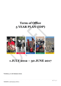 Term of Office 5 YEAR PLAN (IDP)