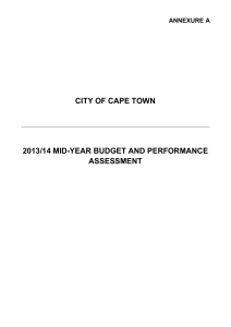 CITY OF CAPE TOWN 2013/14 MID-YEAR BUDGET AND PERFORMANCE ASSESSMENT