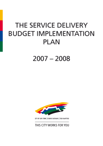 THE SERVICE DELIVERY BUDGET IMPLEMENTATION PLAN 2007 – 2008